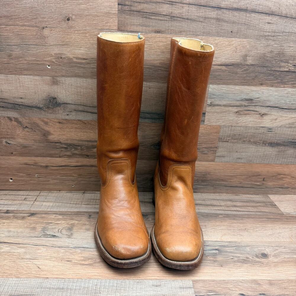 Vibrage Frye Campus women size  8.5EE Boots Brown Leather MADE in USA - Picture 9 of 12